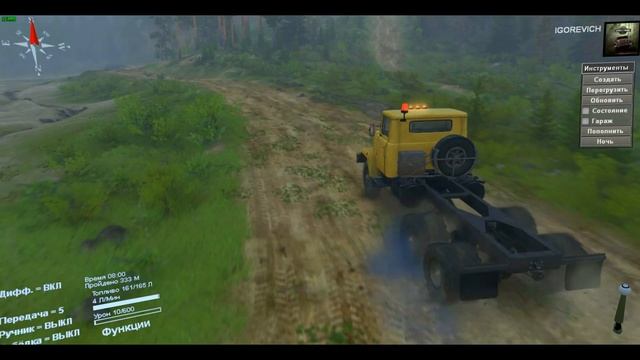 SpinTires - мод "Краз 6510" смотреть онлайн
