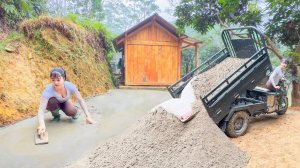 Use 3-Wheeled Truck To Transport Cement And Sand - Pouring Concrete To Expand The Road.