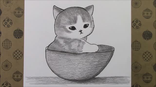 Как нарисовать кошку карандашом №3 шаг за шагом смотреть онлайн