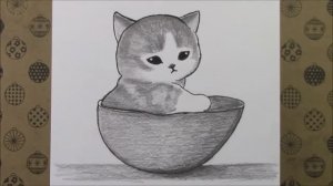 Как нарисовать кошку карандашом  №3 шаг за шагом