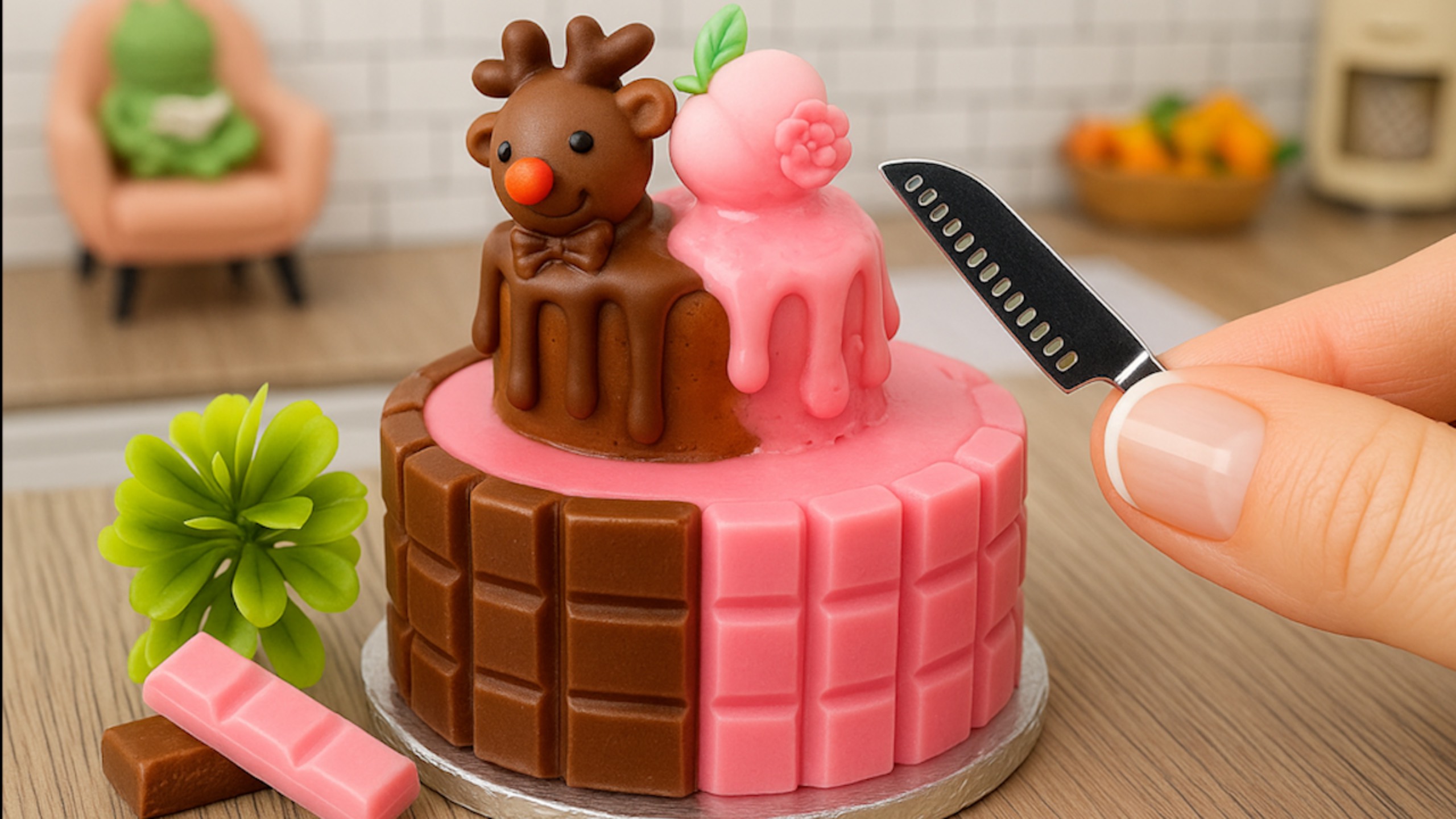 Готовлю и Украшаю Мини Торт 🍓🍰 Потрясающий Мини Торт 🤩 Мини Кухня смотреть онлайн