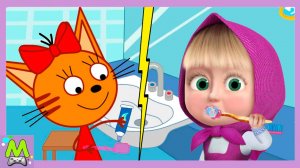 Три Кота против Маши и Медведя.Один День из Жизни Мультгероев.Кто Лучше в Мульт Играх