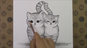 Как рисовать милых кошек легко шаг за шагом - Наше хобби Рисунки карандашом Легкие рисунки