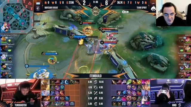 Реакция игроков на игру TEAM SPIRIT vs MAYCAM EVOLVE | M6 Mobile Legends смотреть онлайн