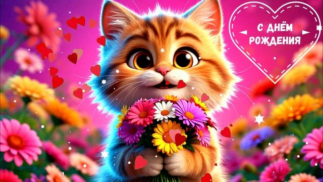 С Днём Рождения! Поздравление КРАСИВЕЙШАЯ Открытка смотреть онлайн