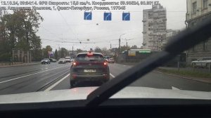 Поездка на машине в реальном времени. Поездка по Питер