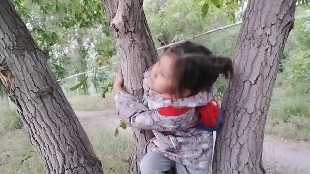 Маленький Малыш тянет за волосы мальчика.