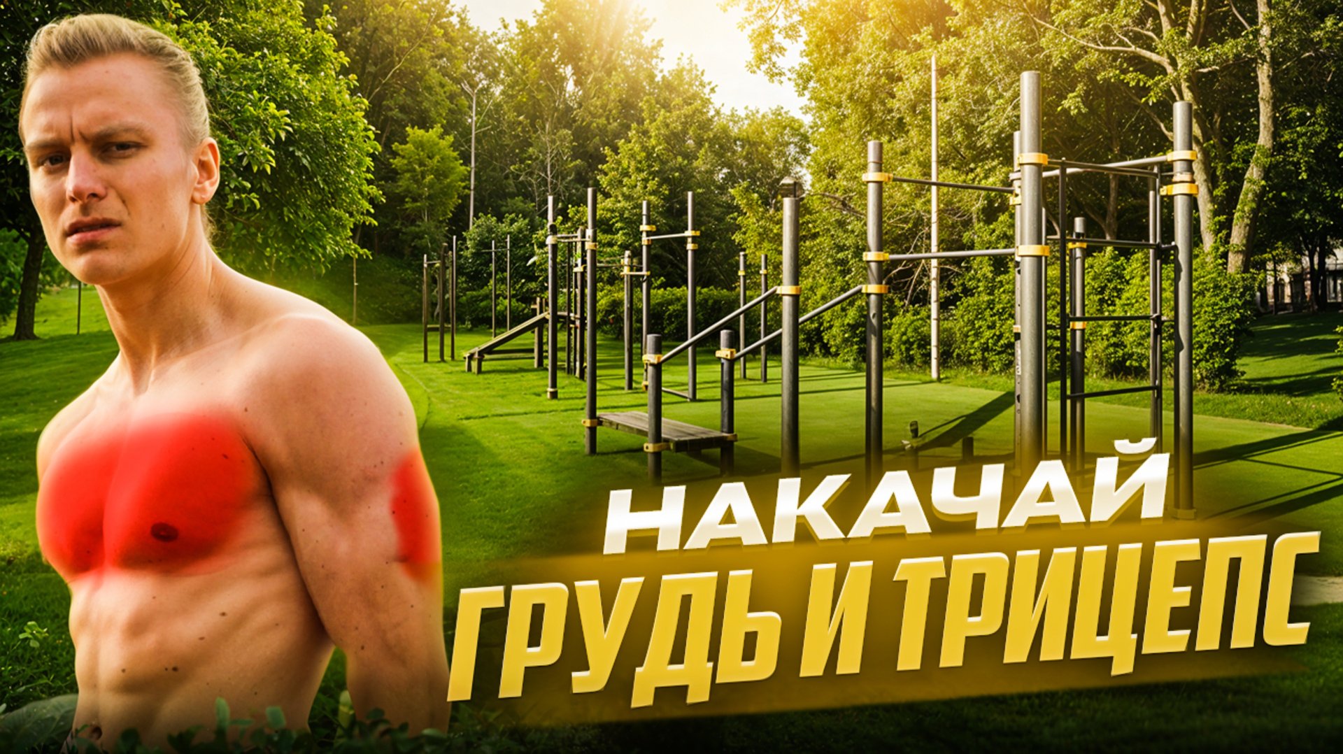 Тренировка груди и трицепса на спортивной площадке смотреть онлайн