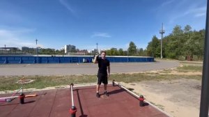 Рывок гири 16 кг с организованной зоной безопасности 2х2 м