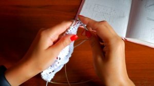 Обалденный узор для шали. Схема шали спицами