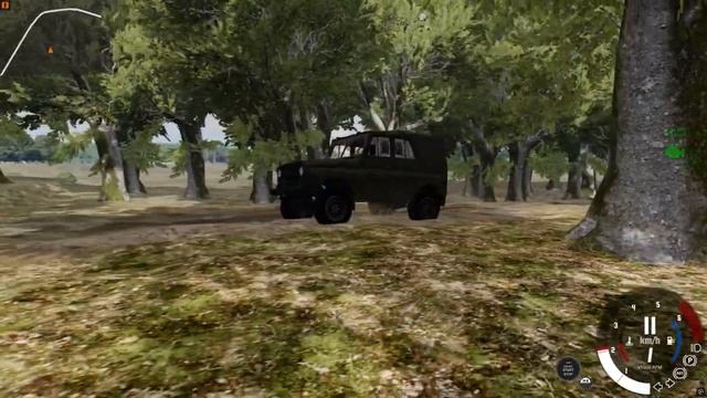 УАЗ по бездорожью в BeamNG