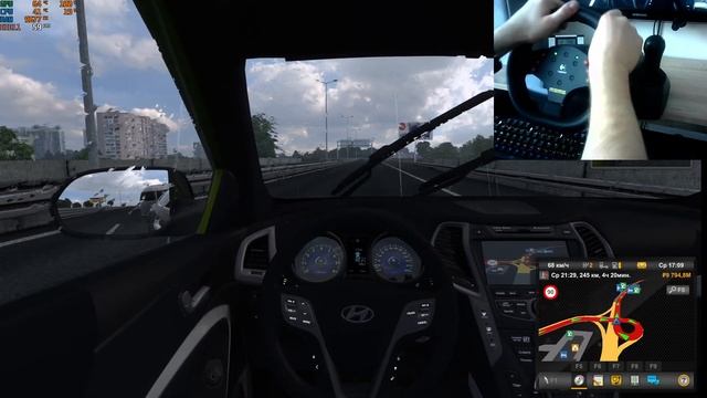 Euro Truck Simulator 2/Hyundai Santa Fe/треш/Logitech momo racing/ rx580 смотреть онлайн