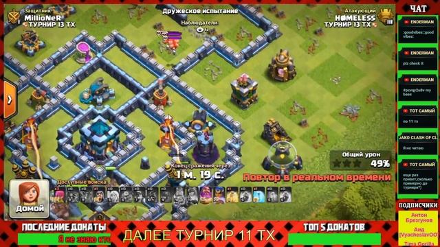 ТУРНИР 13 РАТУША, ДЕНЕЖНЫЙ ПРИЗ / CLASH OF CLANS смотреть онлайн
