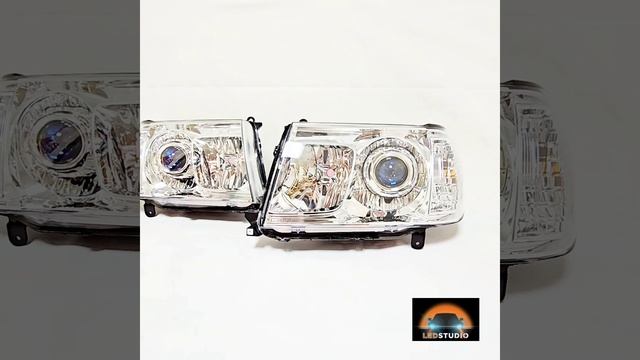 Toyota Land Cruiser 100 Комплект светодиодных фар с Bi led модулями от Ledstudio смотреть онлайн