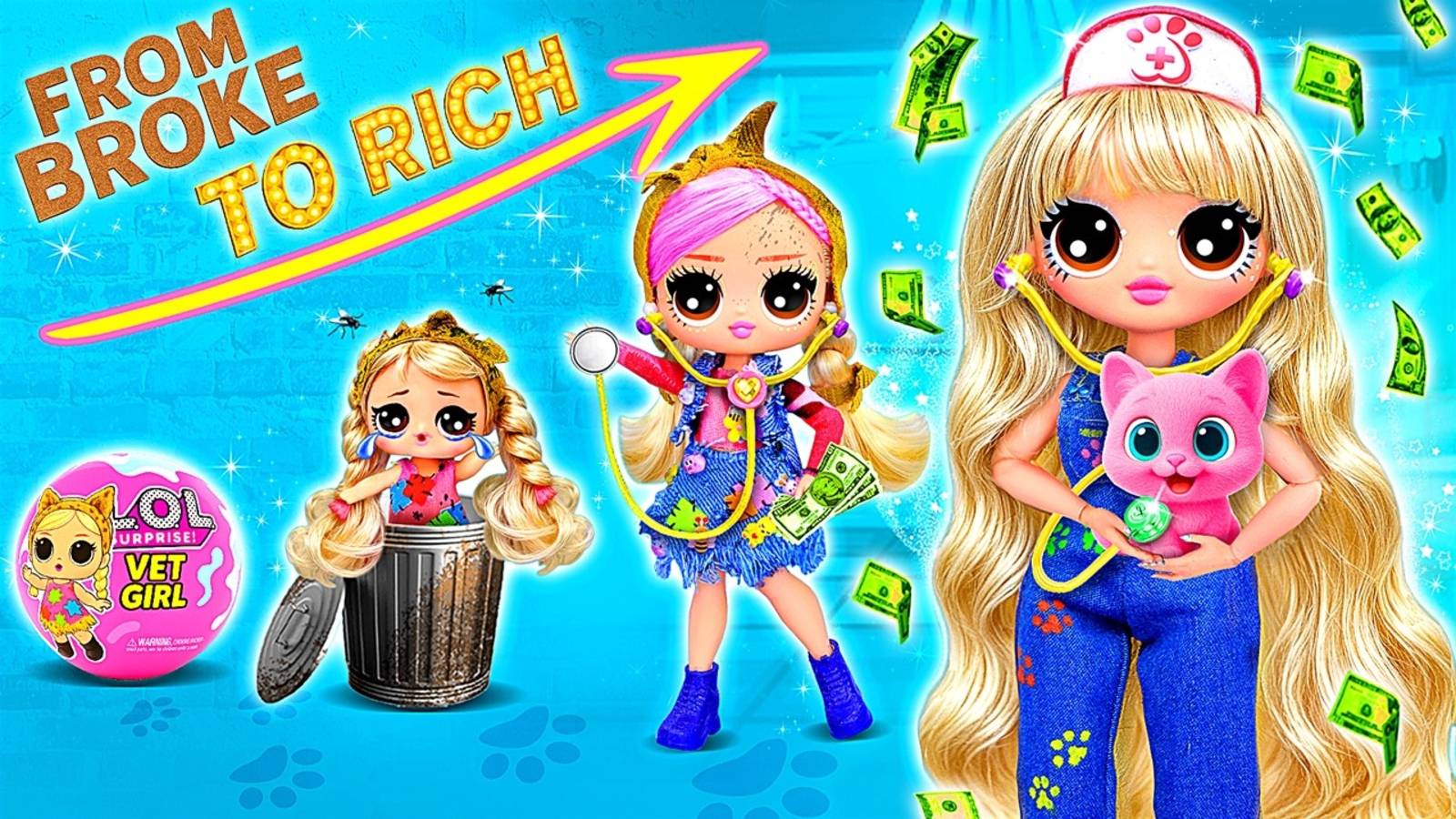 ЛОЛ растёт из Бедной в Богатую! Идеи для Кукол смотреть онлайн