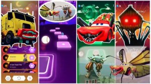 Пожиратель грузовиков против Маккуина Красный Пожиратель против Паука Освещение Маккуин против Дома