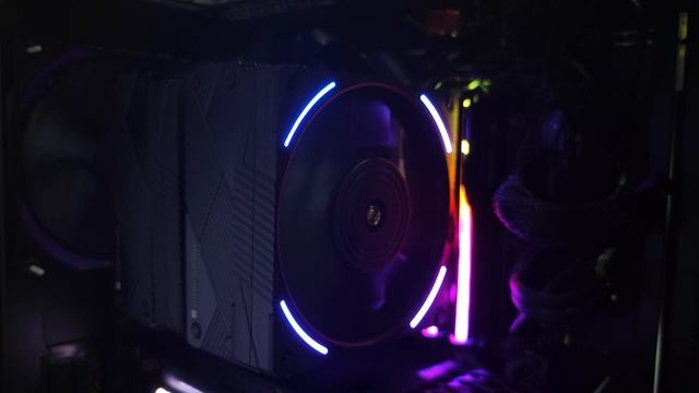 Демонстрация работы подсветки кулера Thermalright Phantom Spirit 1