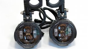 Противотуманные фары 100W для мотоцикла, (Белый-Желтый) - Ближнего/Дальнего света с ровной СТГ