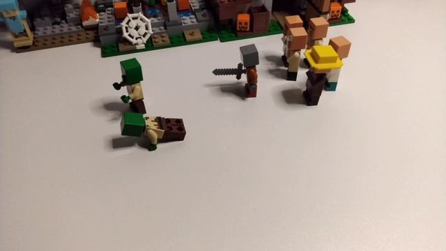 Зомби# жители# деревня# Стив # защищает# деревню#лего#