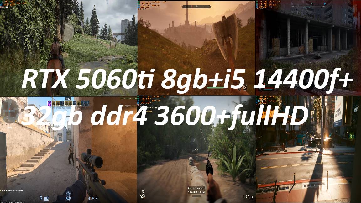 RTX 5060ti 8gb+i5 14400f+32gb Ddr4 3600+fullHD