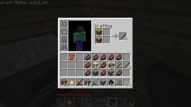 Снова играю в страшную версию Майнкрафт Альфа 1.2.3_03 (ид
