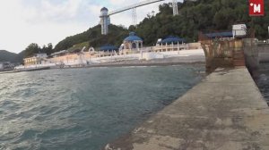 Черное море. Рыбалка с пирса. Пляж Небуг