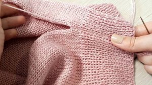 Идеальный боковой шов иглой по прямому полотну и полотну с прибавками. Мастер-класс. Вязание спицами