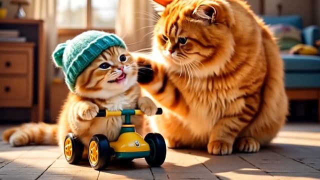 Mama Cat's Overtime At Starbucks For Ginger Kitten's Bike And Tiger Hat! 🚴_♂️☕️🐾🧢