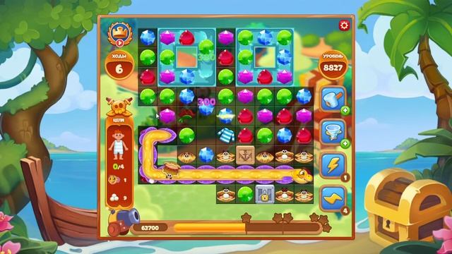 Как пройти уровень 8827 игры Сокровища Пиратов смотреть онлайн