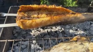 Рецепт ШАШЛЫКА из СТЕРЛЯДИ на мангале. Вкусный и сочный шашлык из рыбы