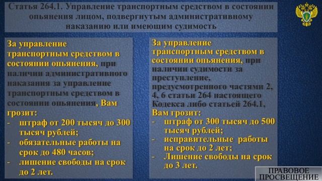 РАЗЪЯСНЕНИЕ ЗАКОНОДАТЕЛЬСТВА ПО СТ 264 1 УК РФ