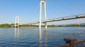 Вантовый мост. Район Стрелки. Набережная  Енисея.Красноярск