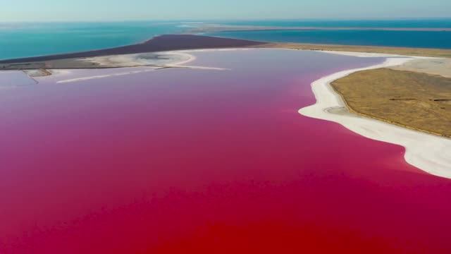 Розовое озеро в Торрьевьехе в Испании смотреть онлайн