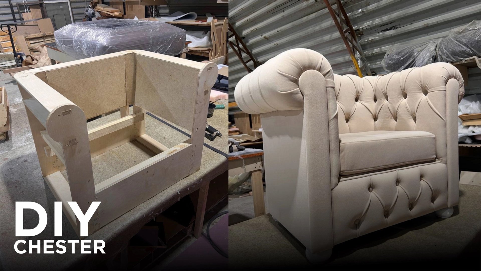 Сделал кресло Честер с каретной стяжкой / каркас кресла из дерева / Armchair with
carriage tie смотреть онлайн