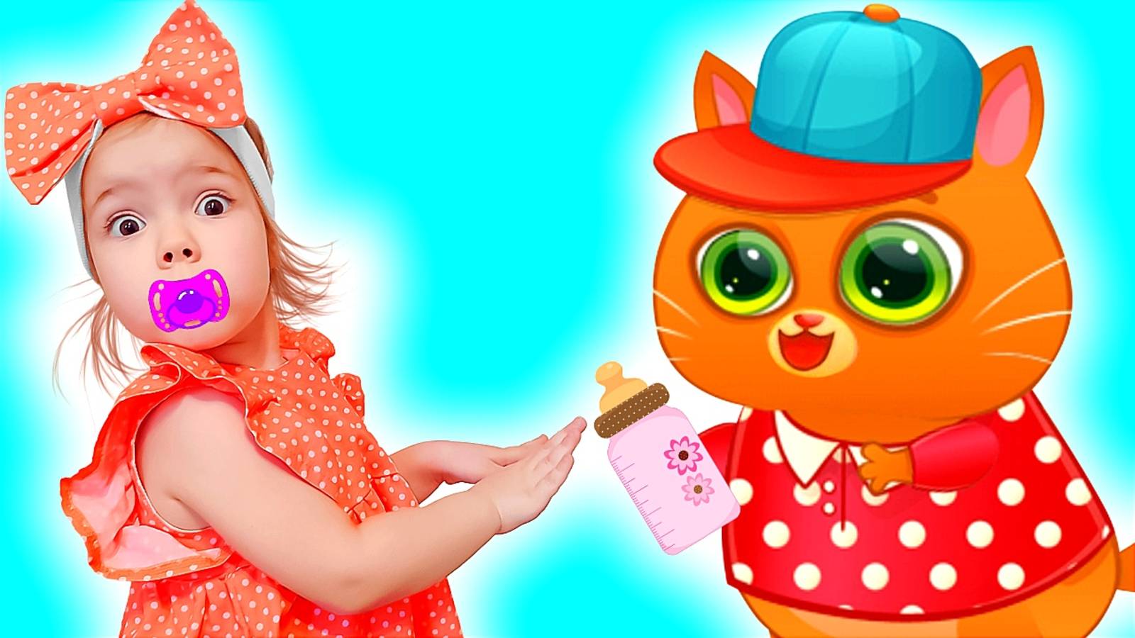 Настя и котик Bubbu играют в игре | Бубу как мама собирает Настю в детский сад смотреть онлайн