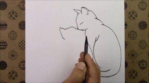 Легкий рисунок кошки, как нарисовать маму и котенка шаг за шагом, легкие рисунки карандашом