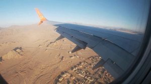 Посадка в Шарм эль Шейх. Вид из окна самолета. Летим над пустыней
