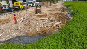 Строительство, грунтовая  дорога, засыпка, продолжение обзора