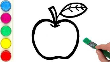 Рисуем и раскрашиваем яблоко. Малышам и начинающим смотреть онлайн