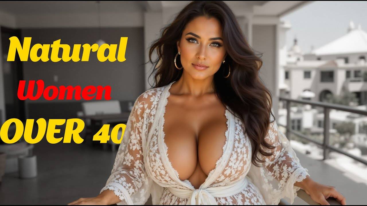 Natural Older Woman Over 40 Dressed Classy Shine In LACE Mini Robes And Dresses