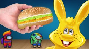 СЛАДКИЙ ФРУКТОВЫЙ БУРГЕР И СКИНЫ BRAWL STARS  В AMONG US ДЛЯ ЖЕЛЕЙНОГО ЗАЙЦА ХАРИТОНА