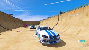 СПУСК БЕЗ ТОРМОЗОВ НА САМОМ ДЛИННОМ ПОЛИЦЕЙСКОМ ЛИМУЗИНЕ BUGATTI CHIRON ПО ТРАМПЛИНУ В ГТА 5