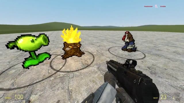 обзор мода на Gmod который добовляет Npc из PvZ NDS