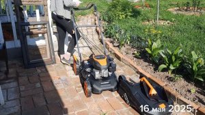 Грядки! Урааа у меня самоходная газонокосилка!