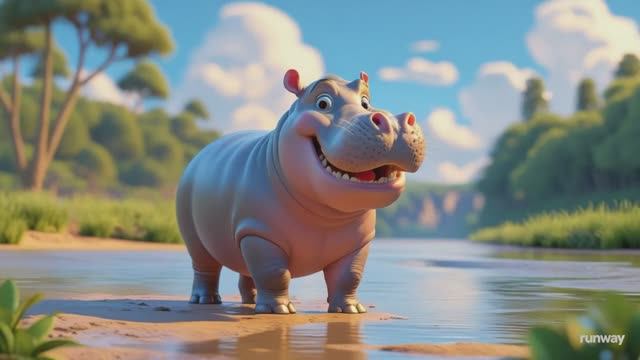 🎵🐾 «Добрый Бегемот» — веселая детская песенка (мульт-клип!) смотреть онлайн