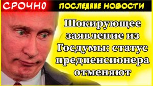 В Госдуме прокомментировали отмену статуса предпенсионера
