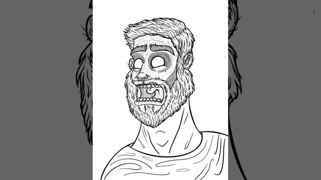 бородатый человечек, процесс рисования в Procreate смотреть онлайн
