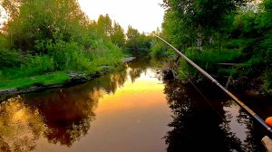 ВЕЧОРКА С МОРМО-СПИННИНГОМ рыбалка на мормышку на сельском пруду и речке