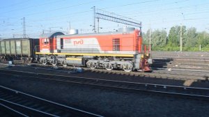 Электропоезд ЭД9Т-0019. Покатушки от Алтайской площадки до Развилки на противошёрстном поезде.