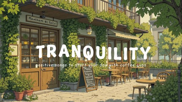 tranquility positive piano music to start your day with coffee cups - make your day better